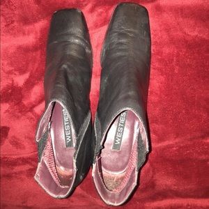 Black soft slip on  leather boot